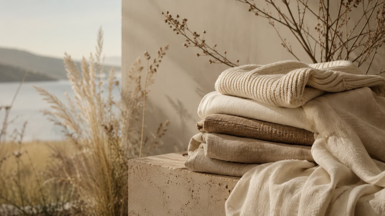 Natural fibres in a calm landscape